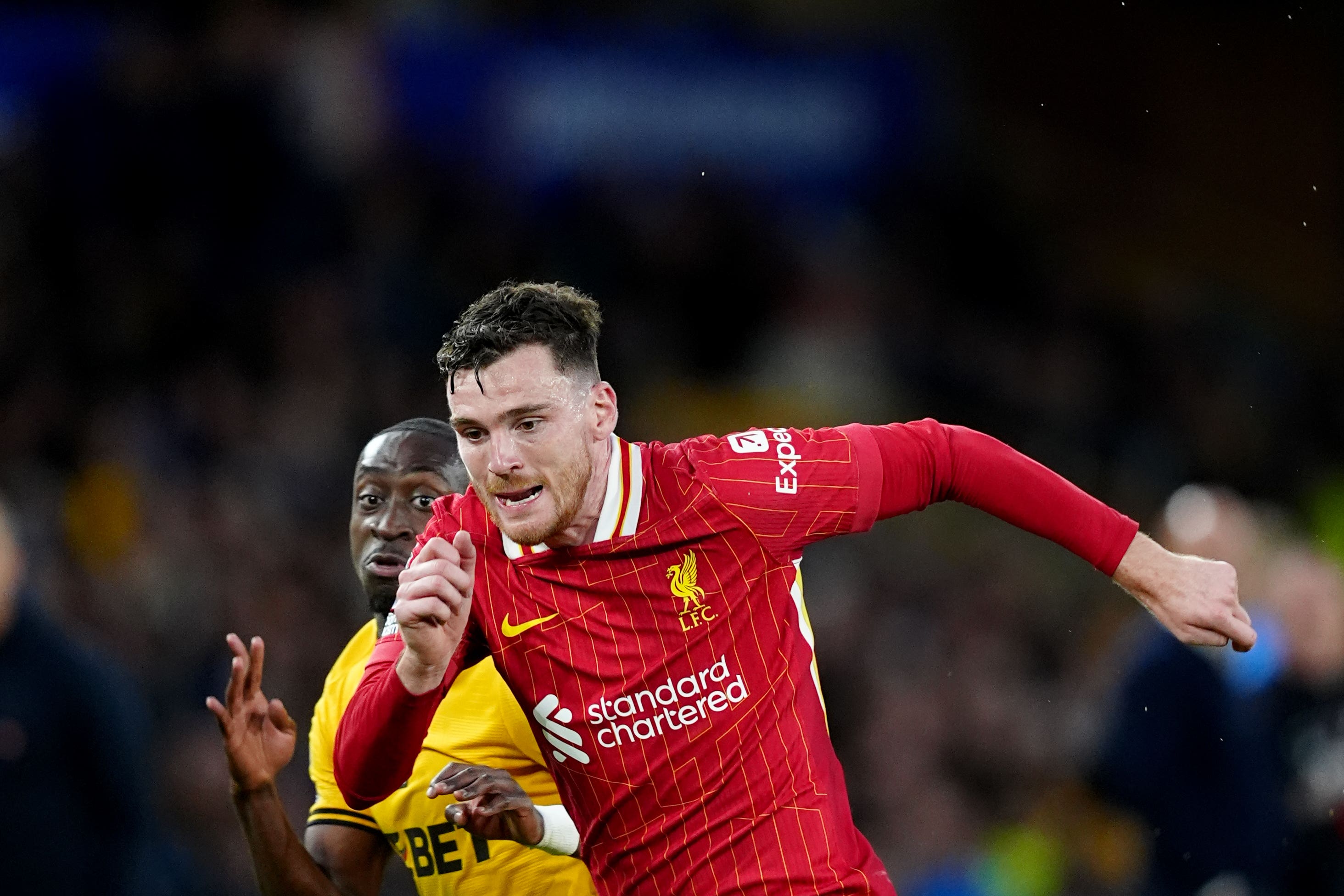 Andrew Robertson’s injury is not expected to be serious (David Davies/PA)