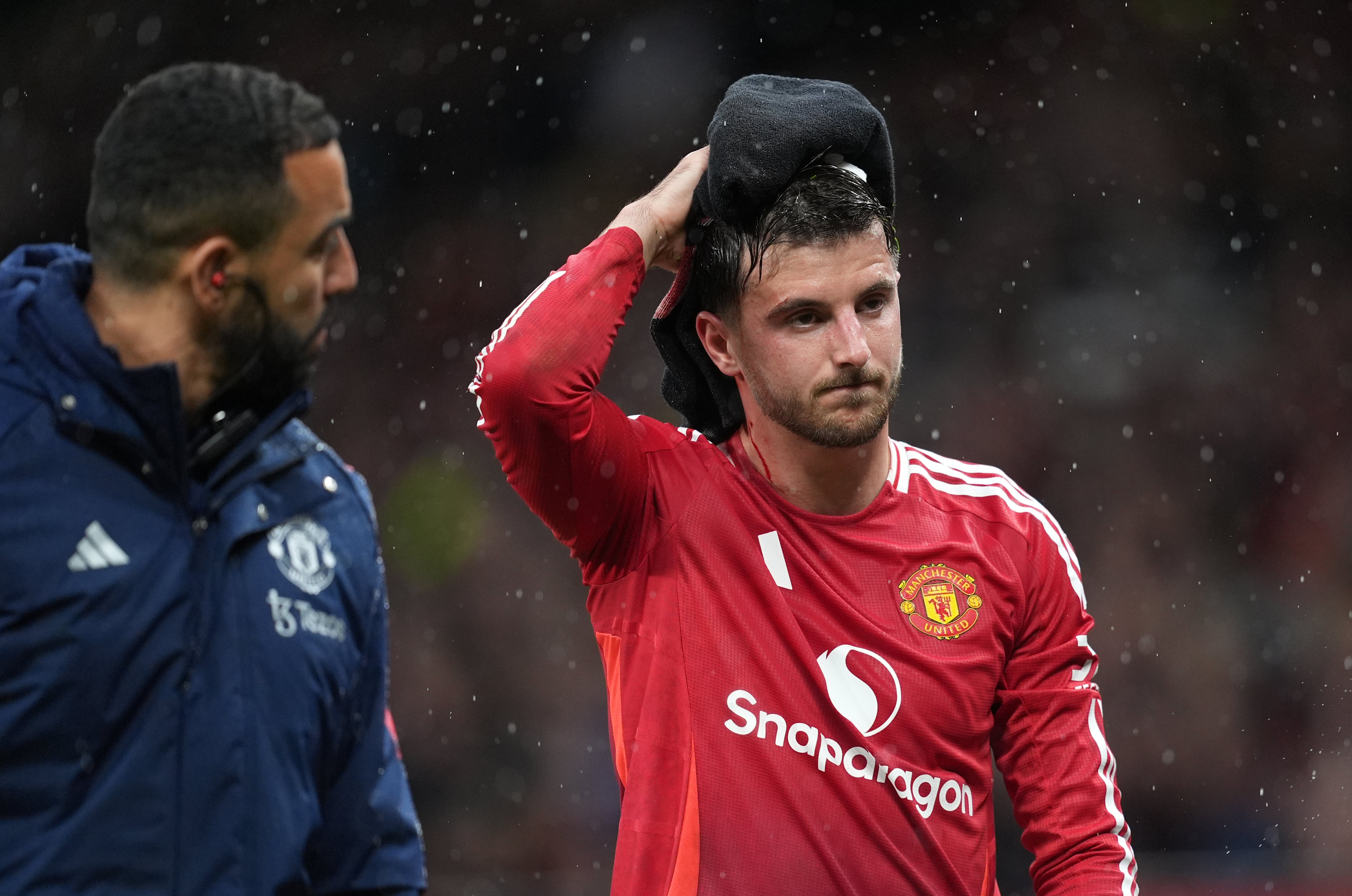 Mason Mount leaves the pitch with a head injury