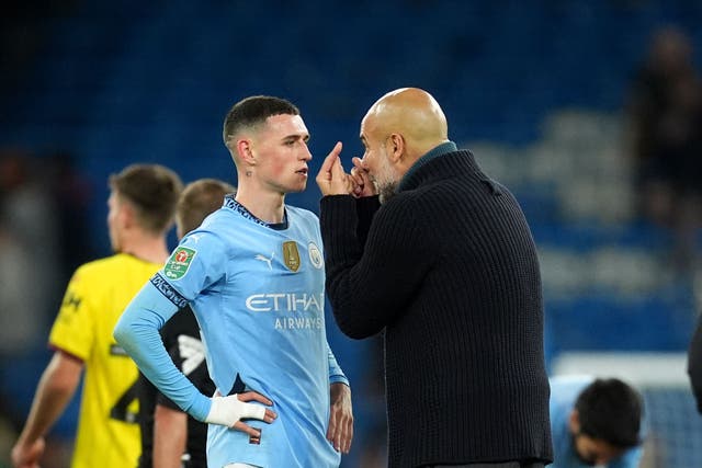 Manchester City boss Pep Guardiola knows what he will get from Phil Foden (Martin Rickett/PA)