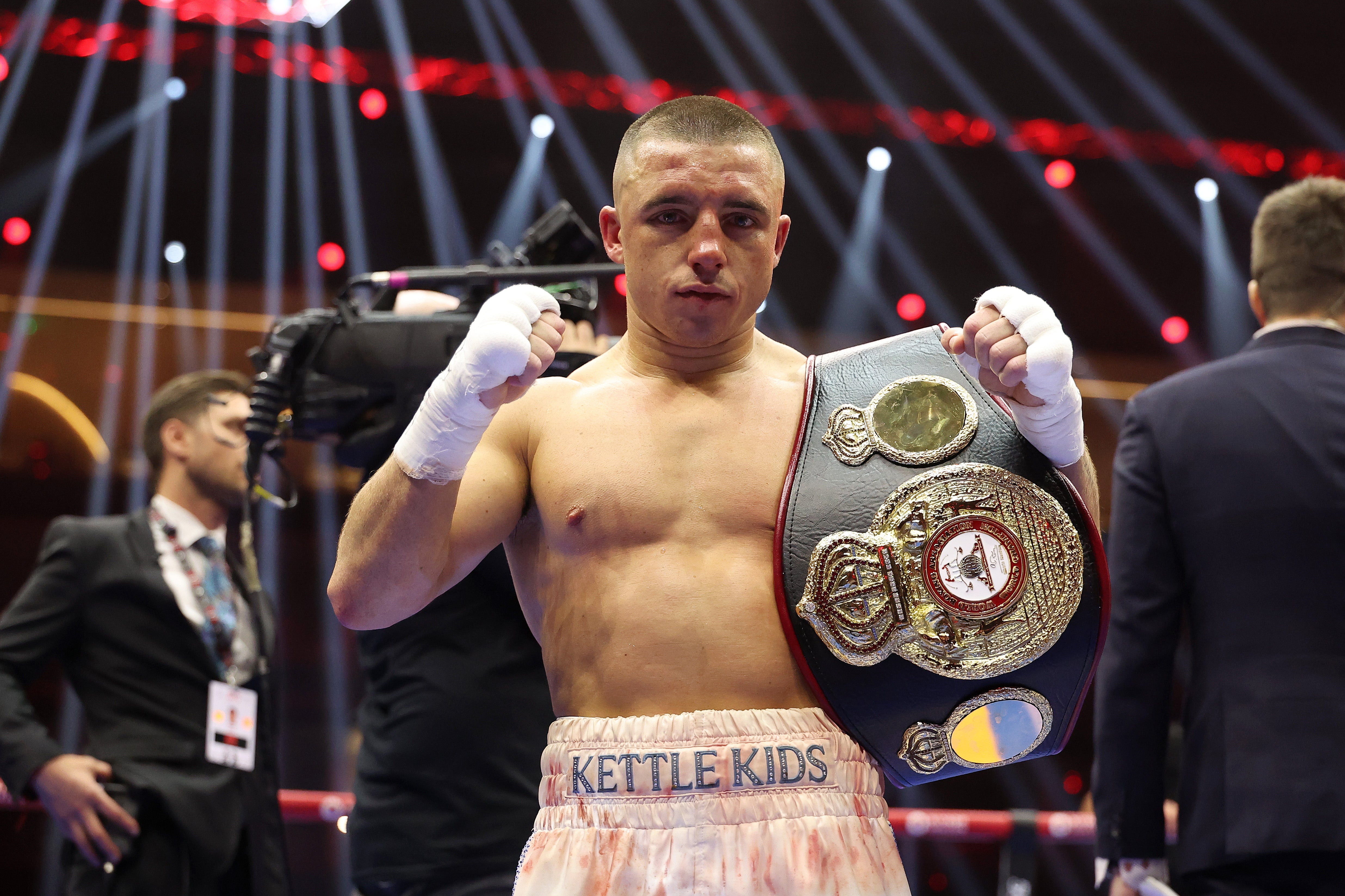 Nick Ball poses for a photo after victory over Raymond Ford