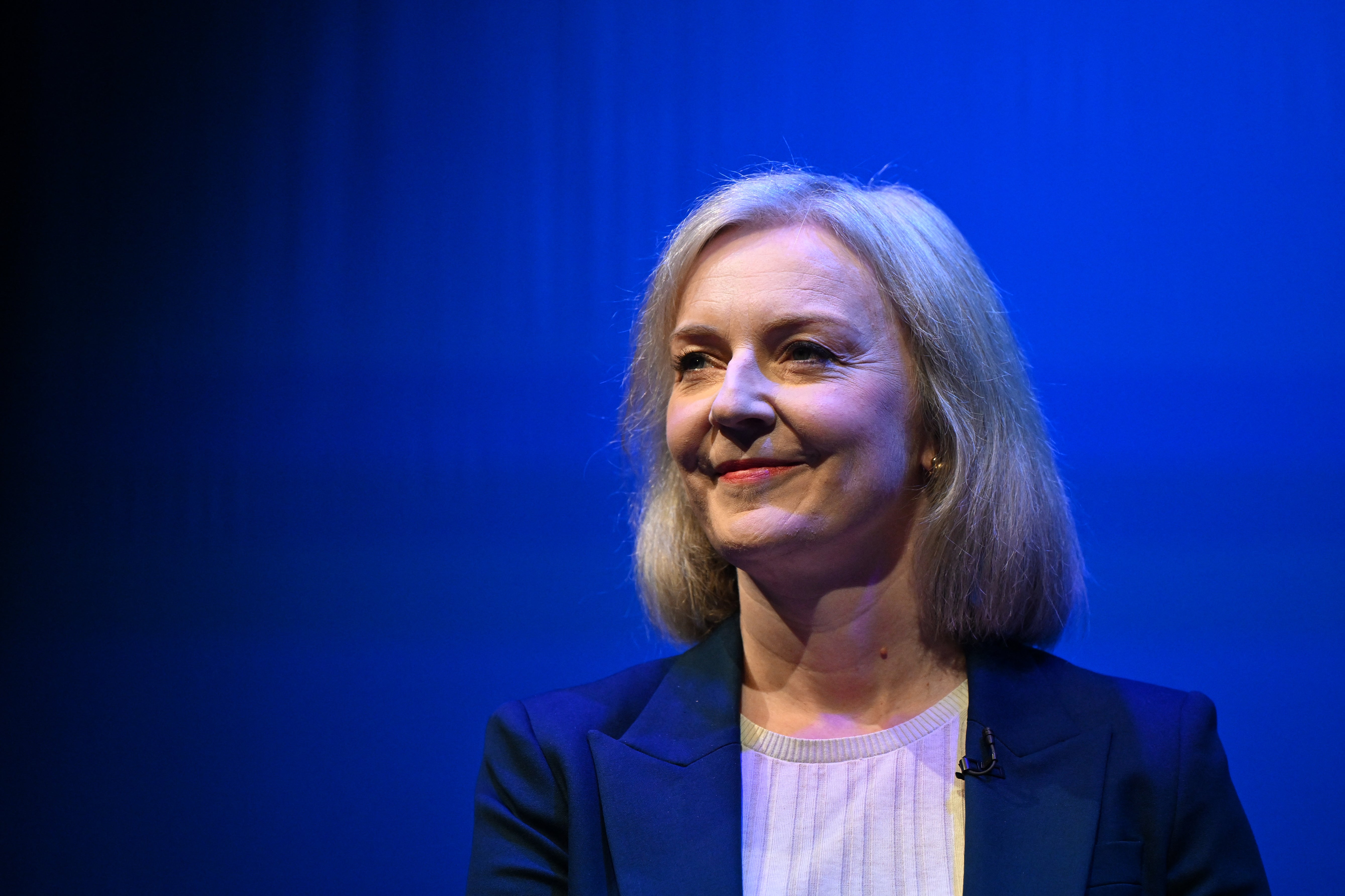 Former UK prime minister Liz Truss pictured at the Conservative Party Conference in Birmingham this year