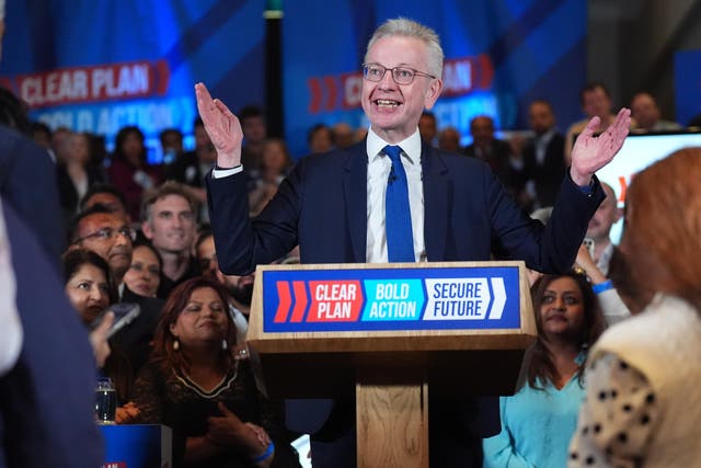 Former levelling up secretary Michael Gove, pictured on the 2024 general election campaign trail (James Manning/PA)