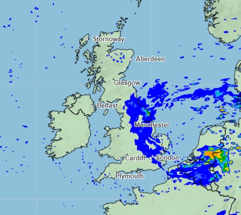 Rainfall should be less heavy on Tuesday (4pm), weather maps show