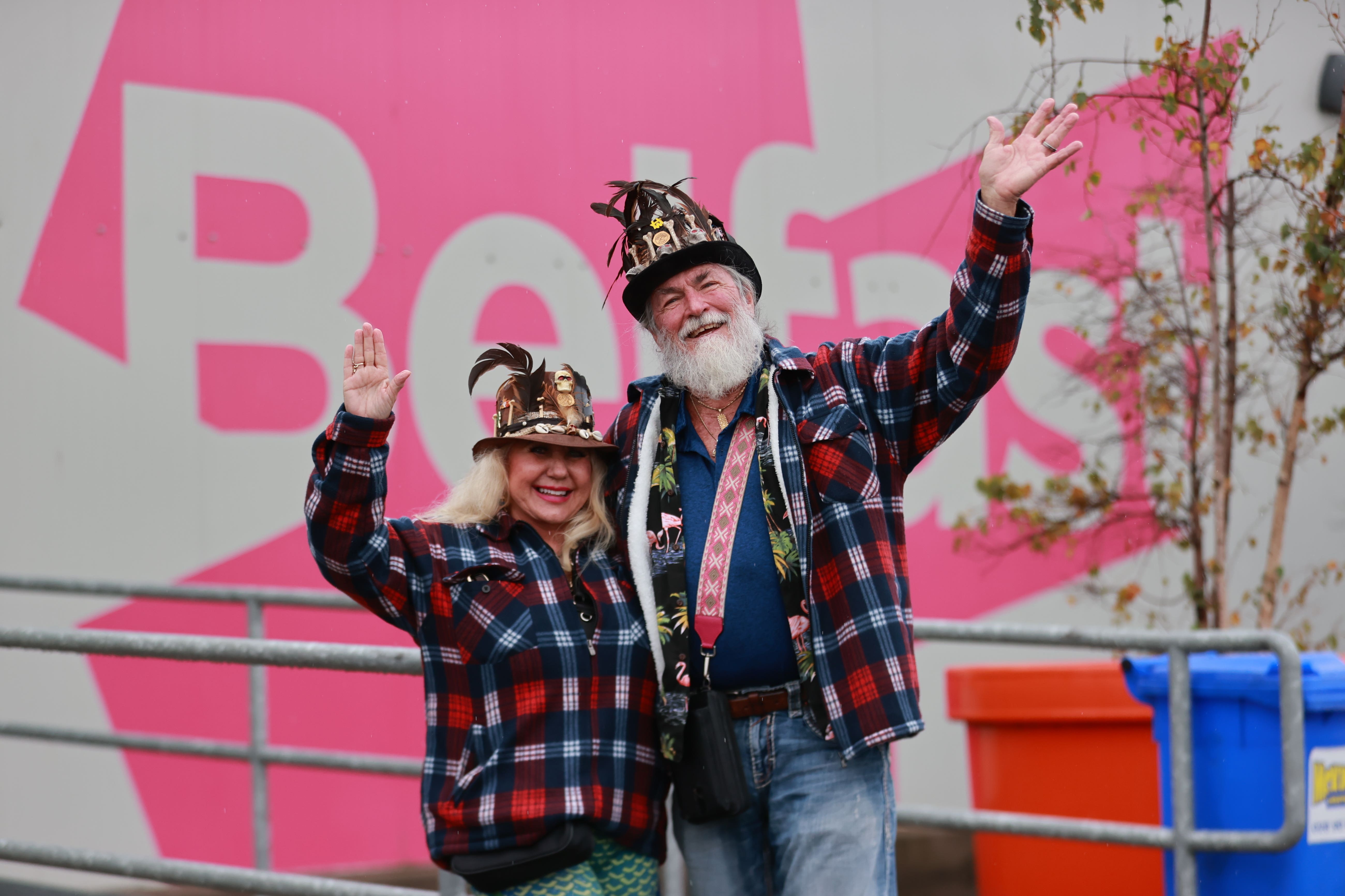 Melody Thor Hennessee and John Hennessee prepare to board the Villa Vie Odyssey cruise ship at Belfast Port’s Cruise Ship Terminal, after the luxury cruise ship became marooned in Belfast for four months due to unexpected repair works. Picture date: Monday September 30, 2024.