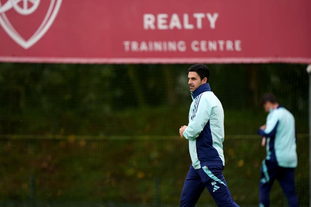 Mikel Arteta’s Arsenal side are gearing up to face Paris St Germain (Bradley Collyer/PA).