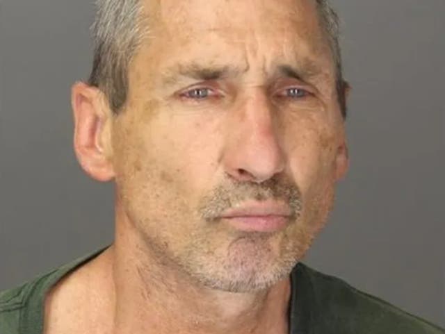 <p>A mugshot showing Russell Frank Valleau, 61, the man accused of attacking a postal worker with a knife </p>