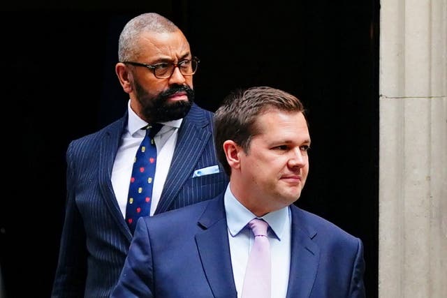 <p>James Cleverly and Robert Jenrick (Victoria Jones/PA)</p>