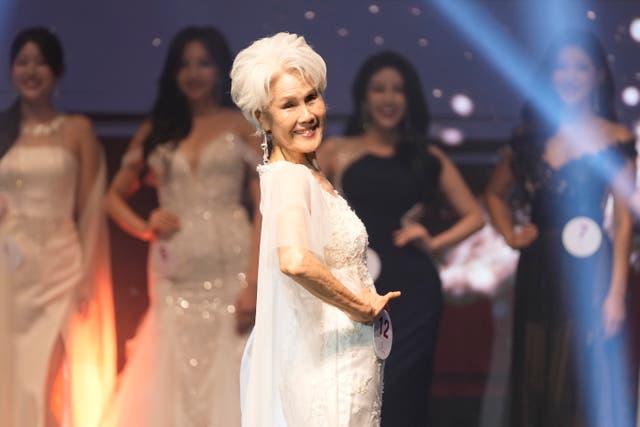 <p>Choi Soon-hwa competes during the 2024 Miss Universe Korea in Seoul</p>