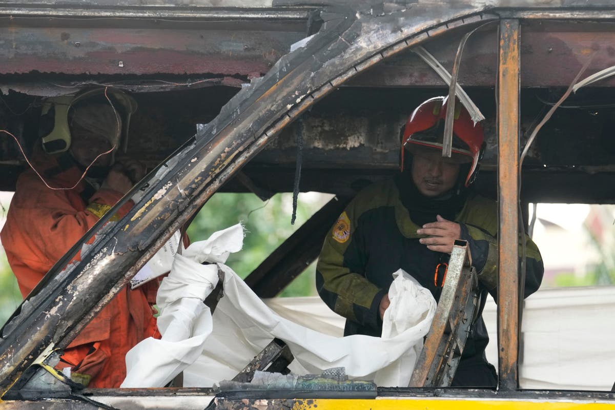 School bus catches fire outside Bangkok and 25 on board are feared dead ...
