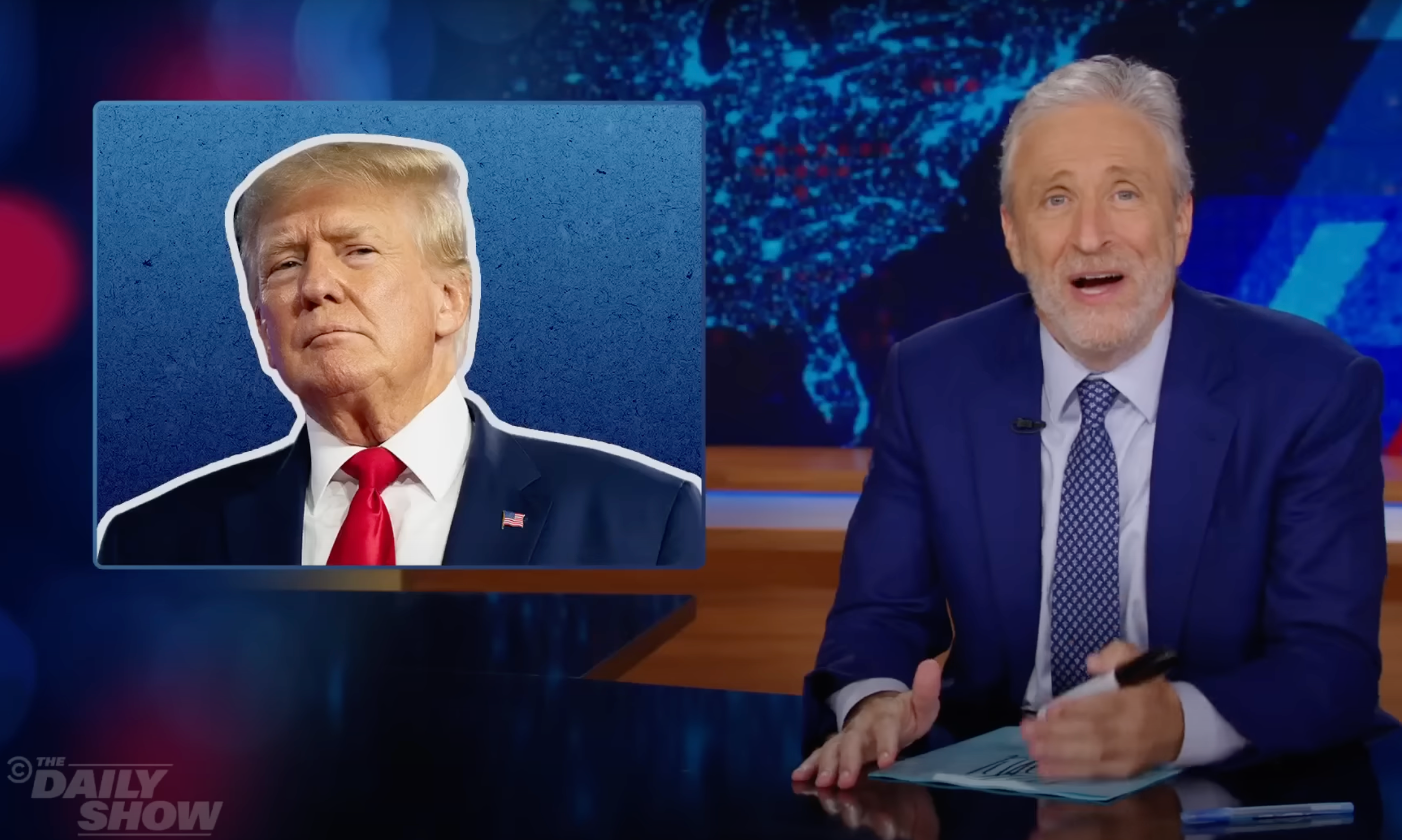 Jon Stewart coined a new nickname for the former president on Monday’s show: Bizarro Trump