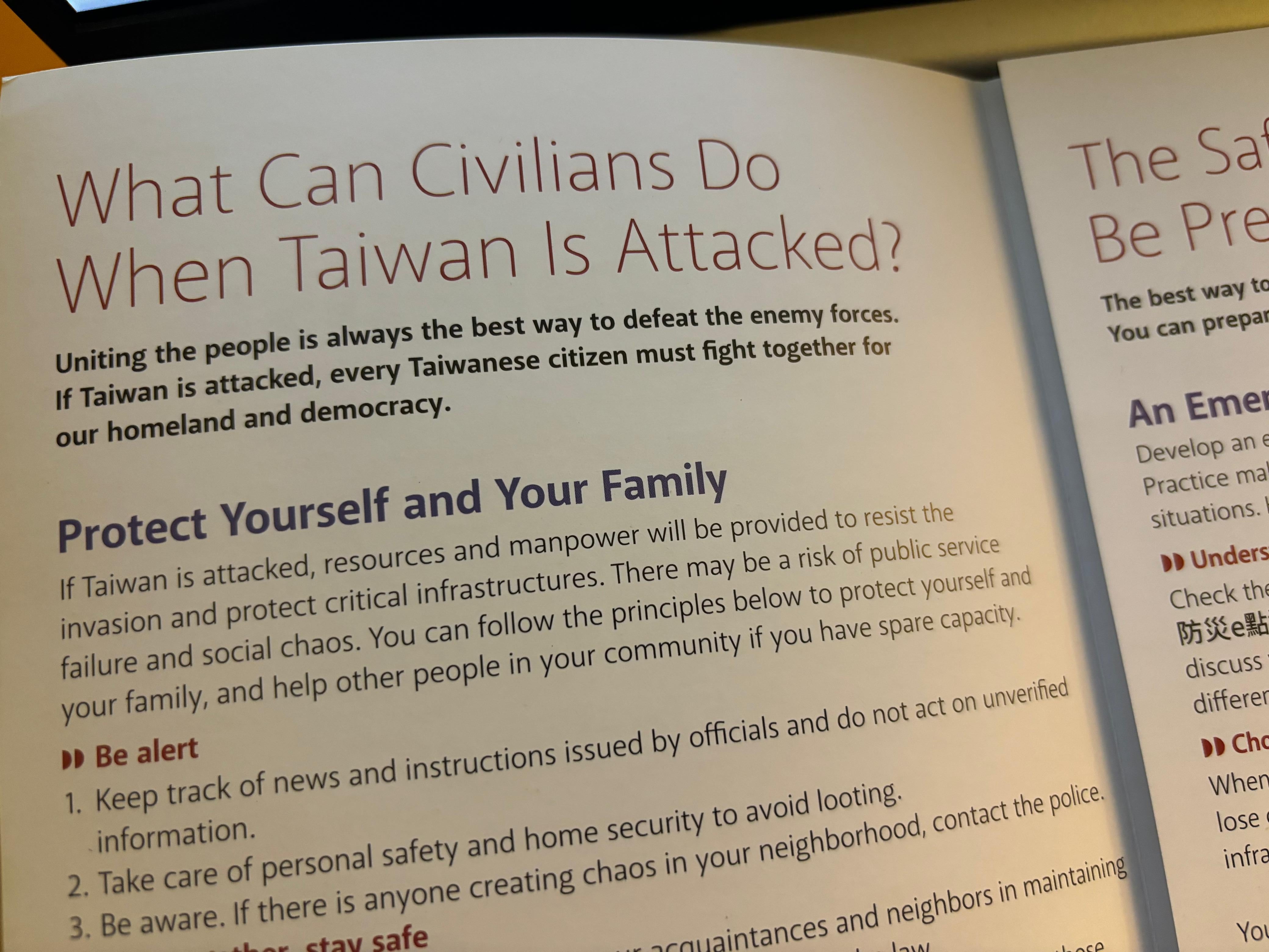 Civil-defence guide by WatchOut explains what can civilians do when Taiwan is attacked