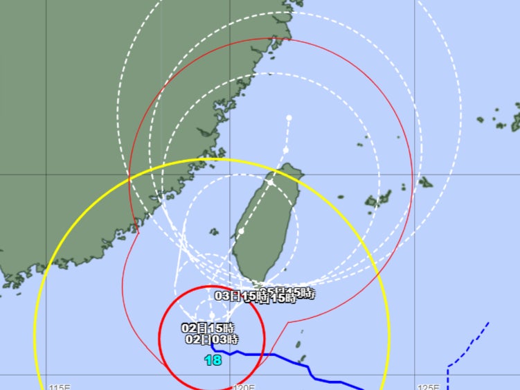 Map shows projected track of Typhoon Krathon