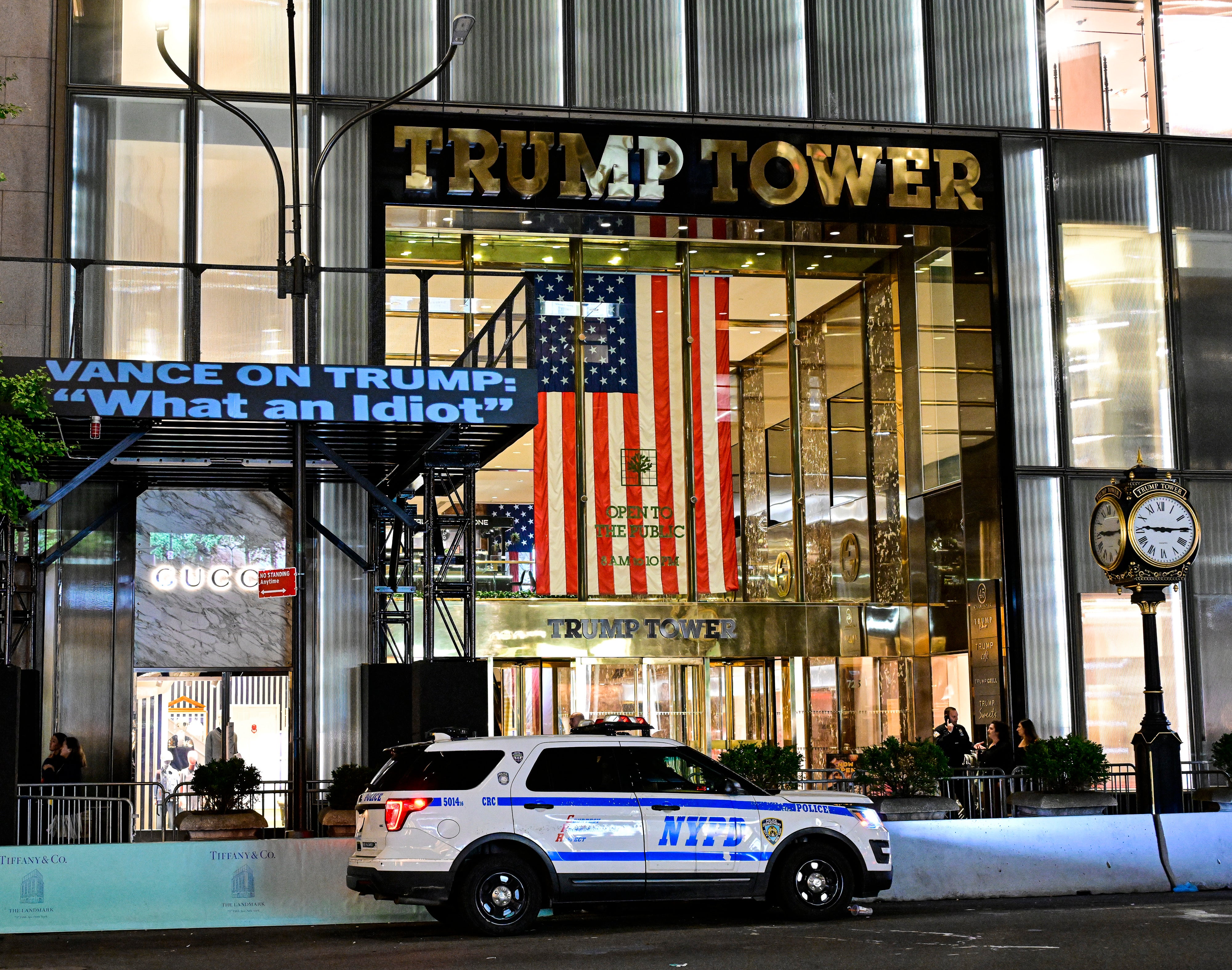 The Democratic National Committee dug up historic remarks and projected them on the side of Trump Tower