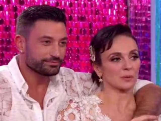 <p>Amanda Abbington pictured with her ‘Strictly’ partner Giovanni Pernice</p>