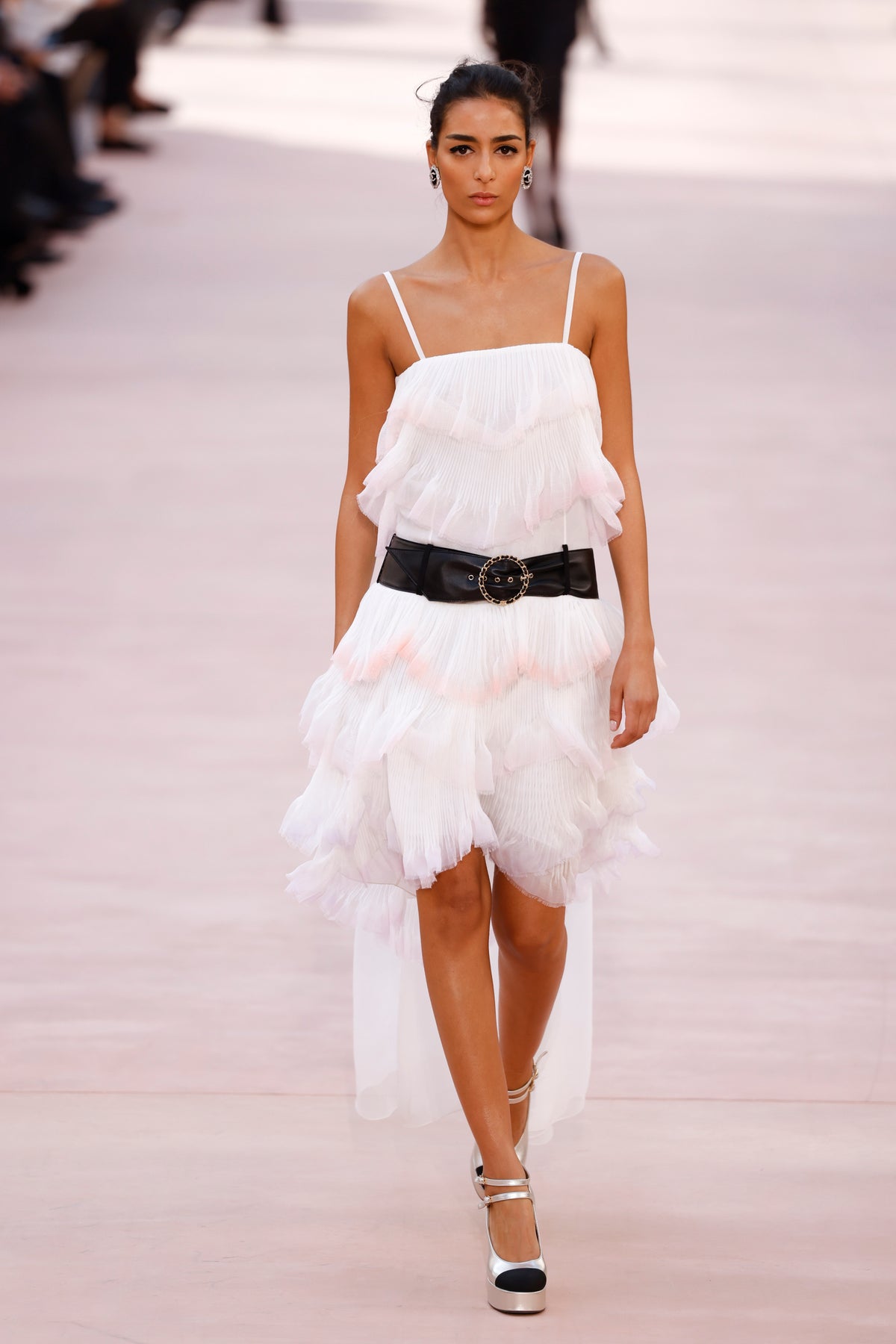 fashion chanel dress Women's Anvy A-line Boat Neck Chanel Mini Dress S/M/L White MEAN BLVD, S / White main image 1