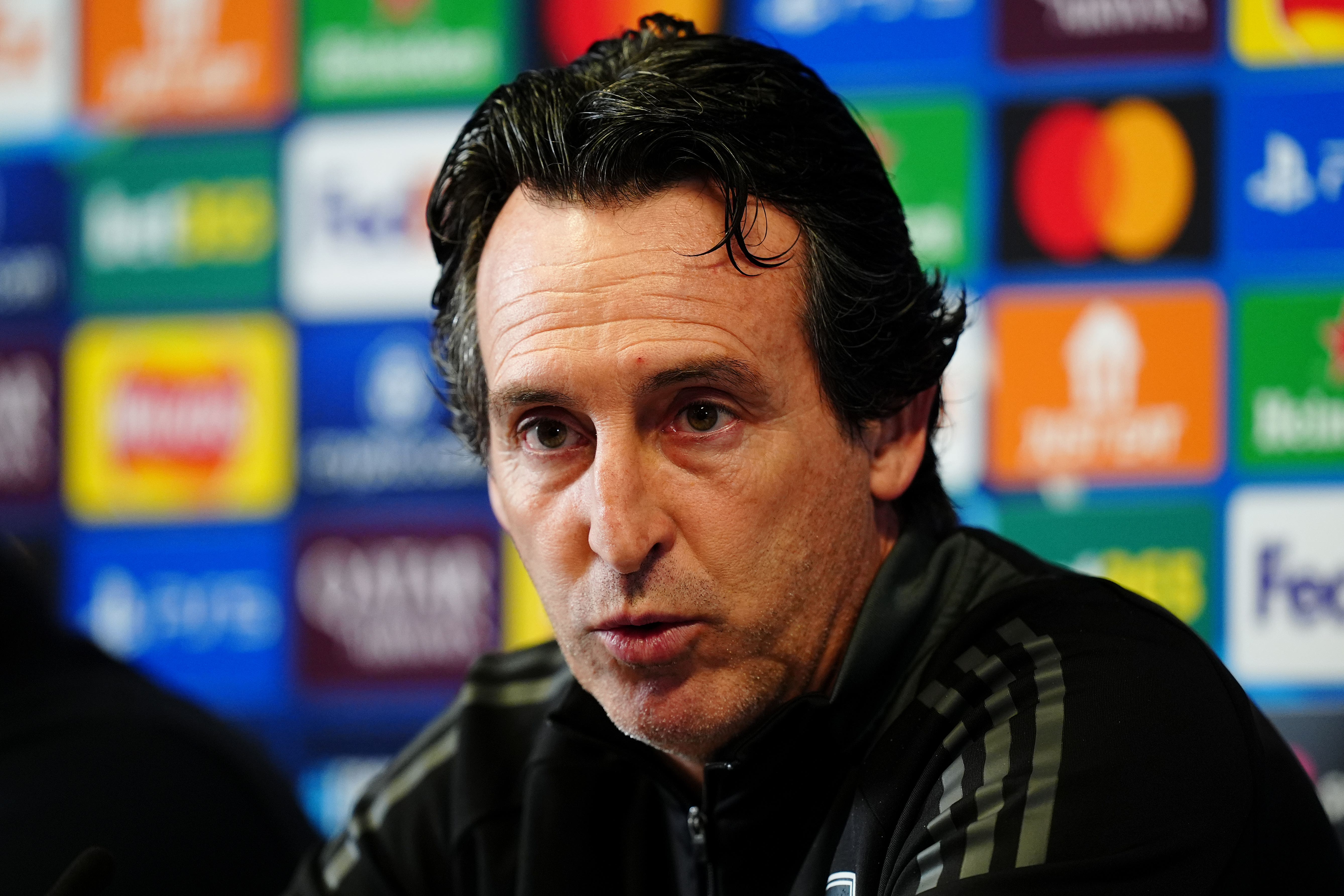 Aston Villa manager Unai Emery during a press conference (Mike Egerton/PA)