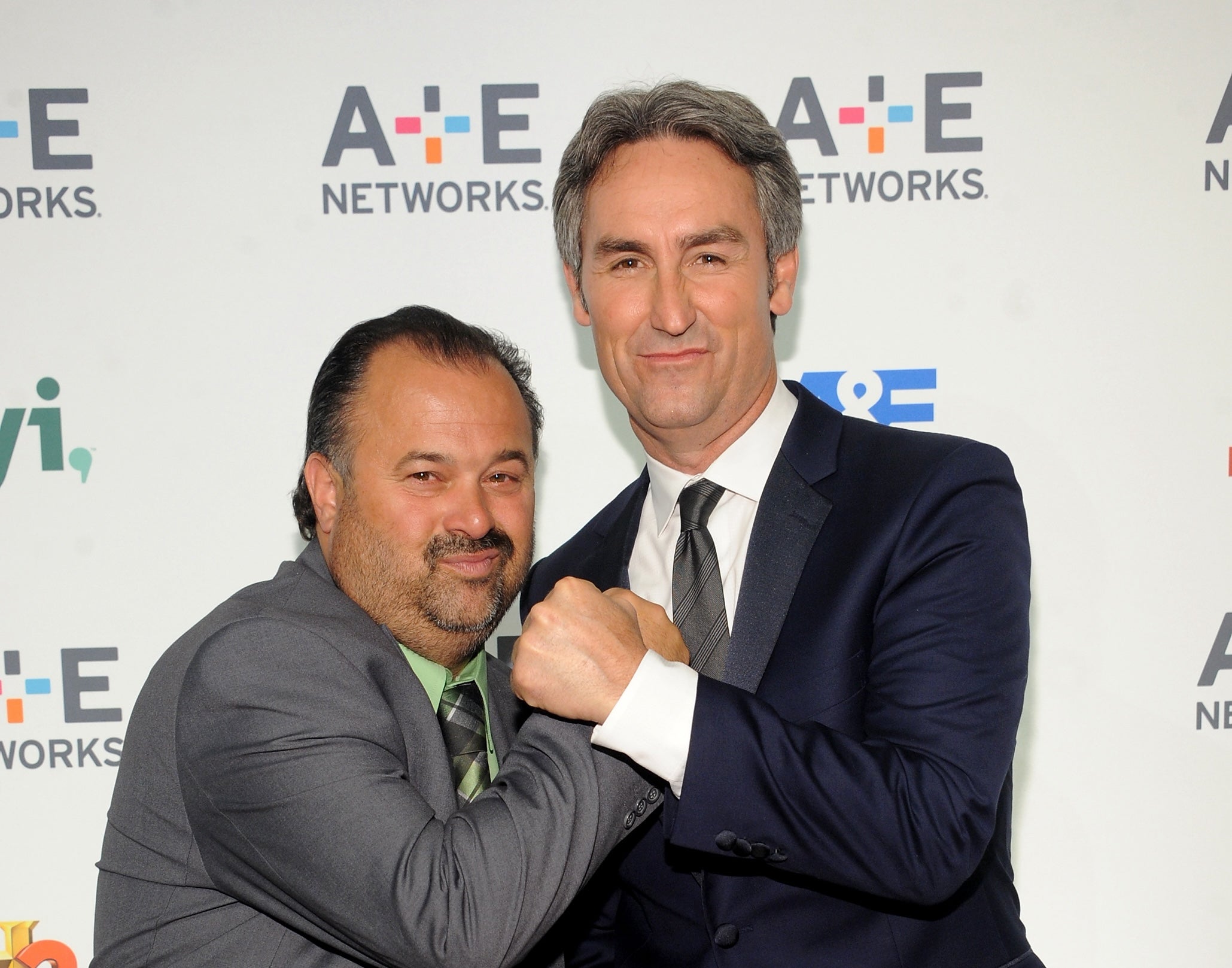 Frank Fritz and Mike Wolfe attend A+E Networks Upfront in 2015