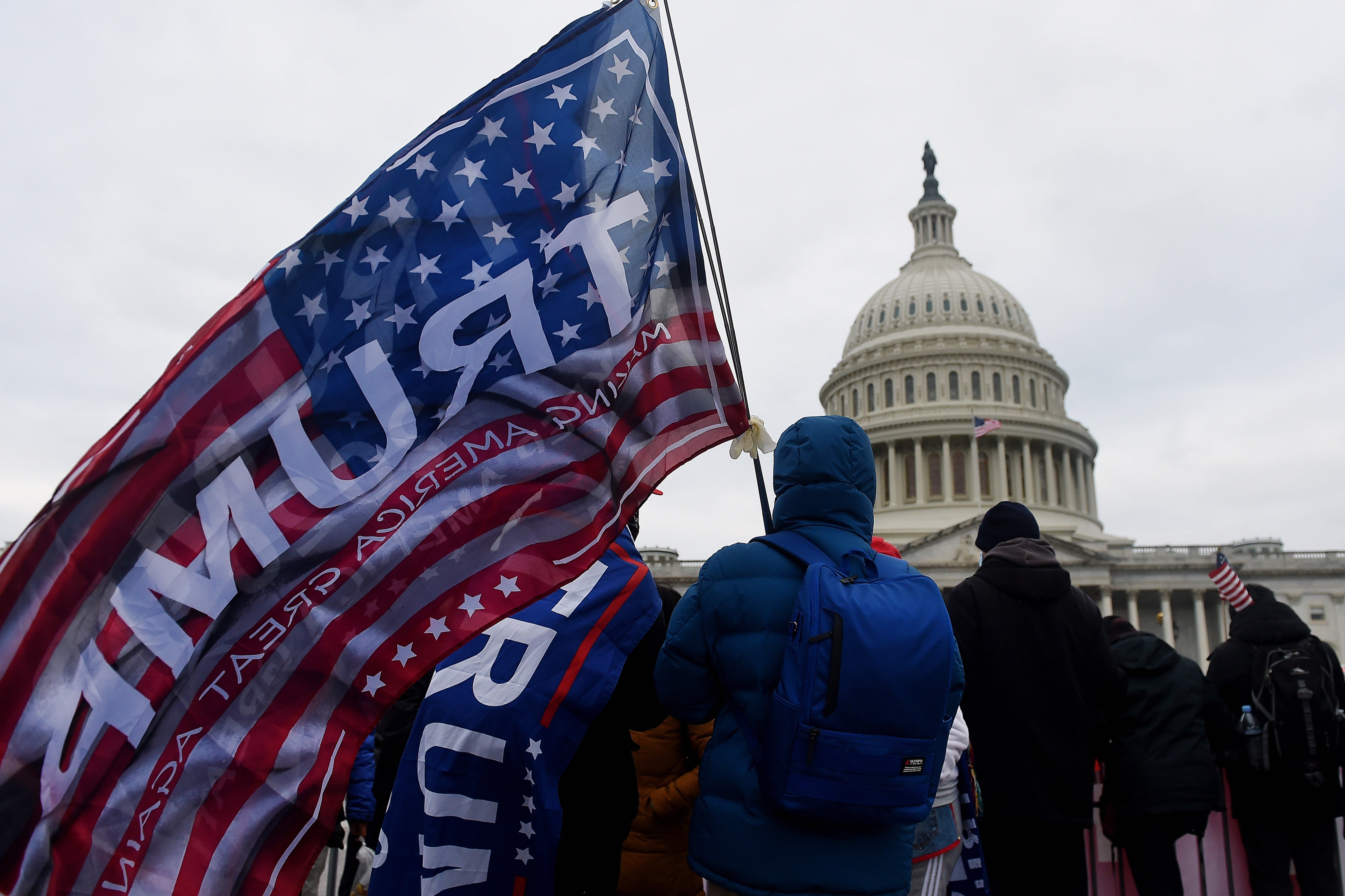 Pro-Trump rioters storming the Capitol in January 2021