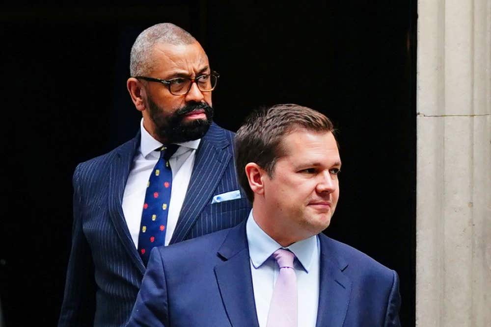 James Cleverly and Robert Jenrick want the leadership contest to be shortened (Victoria Jones/PA)