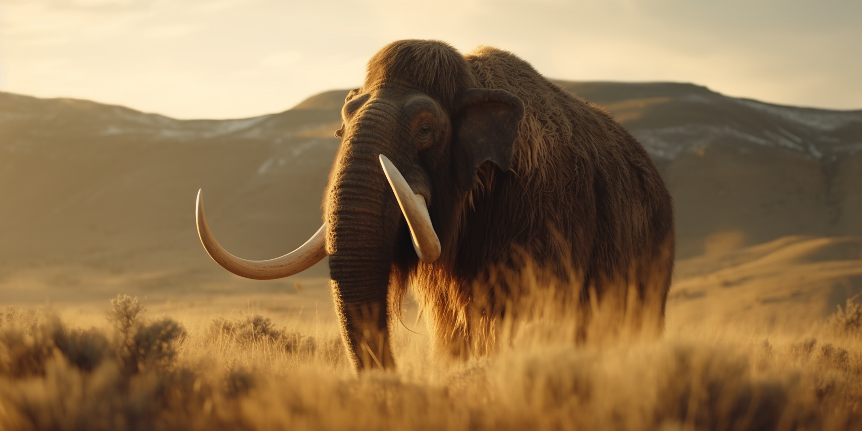 An artist's depiction of the woolly mammoth