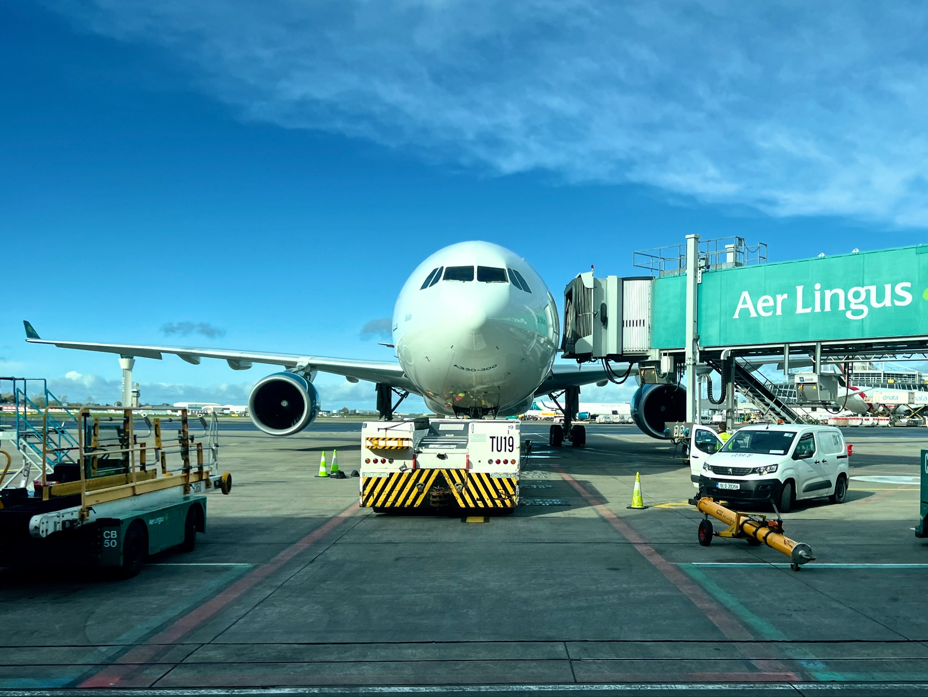 Arrived on time? With no rail link to the city, passengers at Dublin must rely on buses