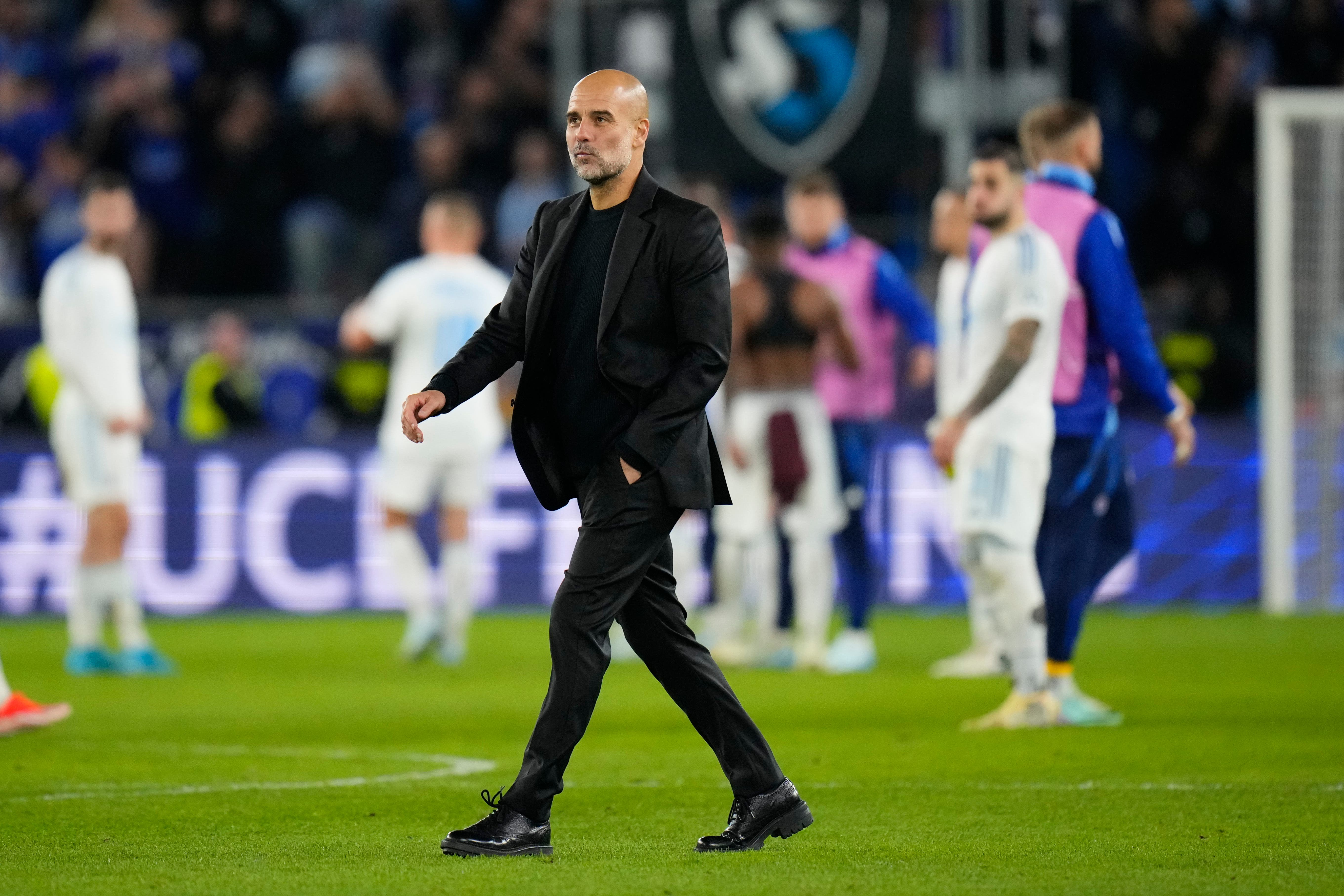 Pep Guardiola enjoyed an impressive team performance (Petr Josek/AP)