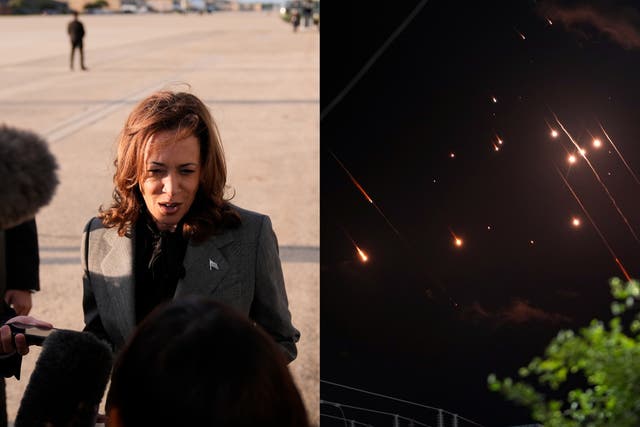 <p>La vicepresidenta Kamala Harris se la ha pasado de reunión en reunión mientras Irán bombardea a Israel</p>