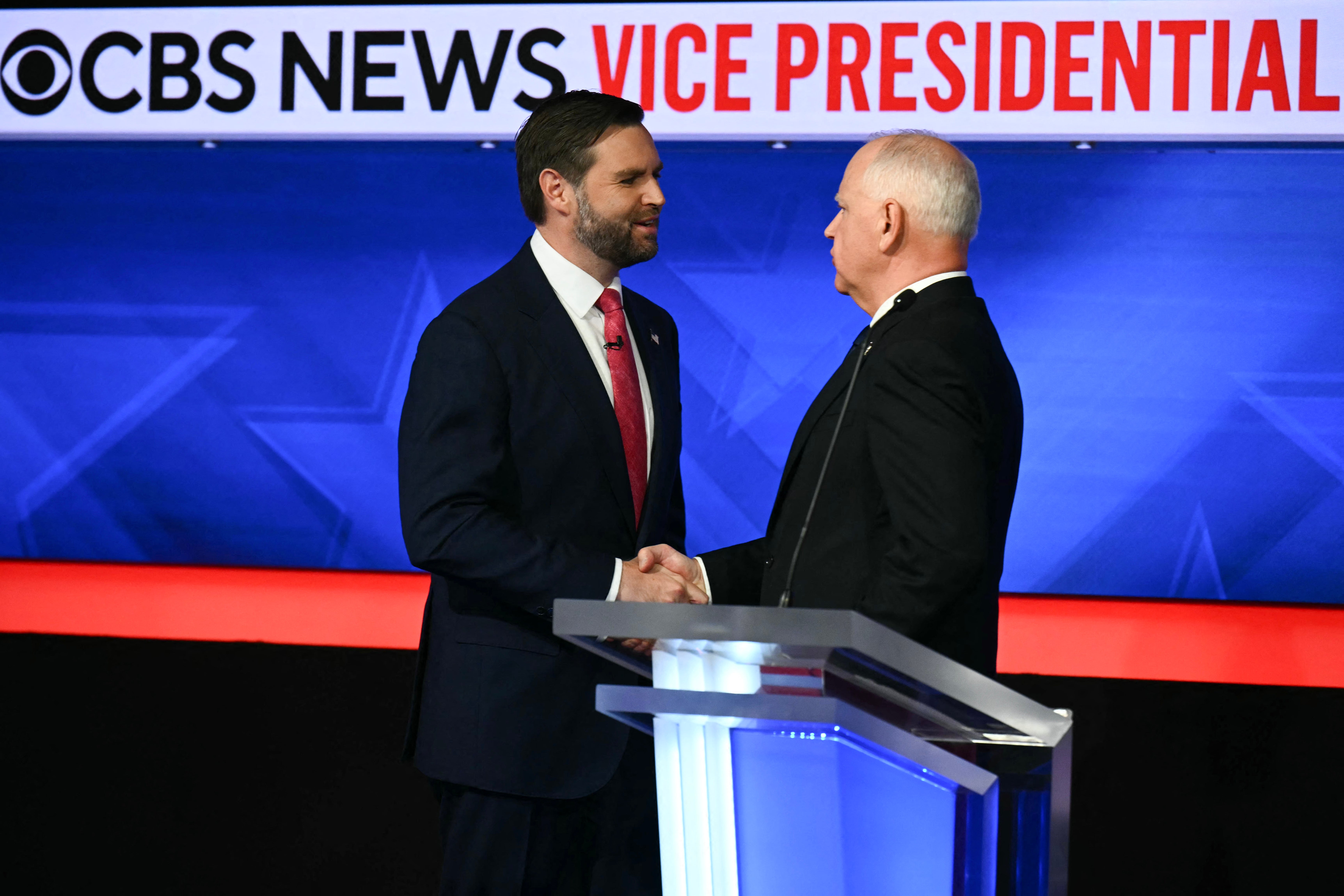 JD Vance and Tim Walz gave each other a cordial handshake to end the evening