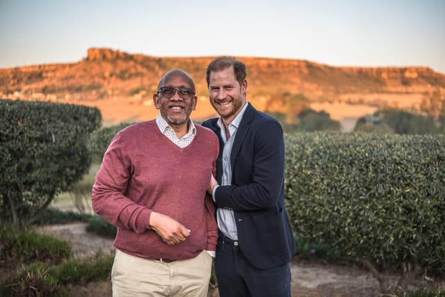 <p>Prince Seeiso of Lesotho and Prince Harry in October last year</p>