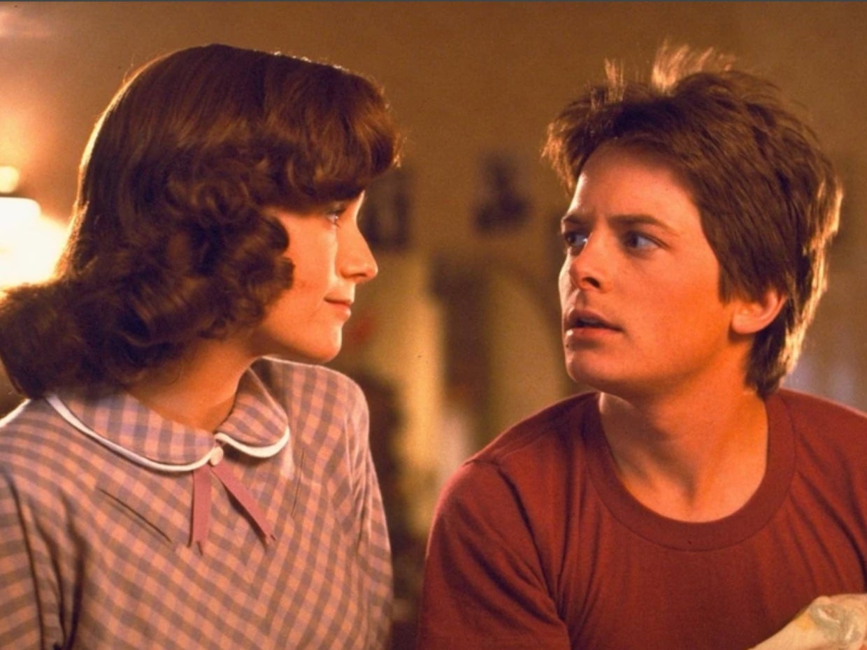 Lea Thompson e Michael J Fox em 'De Volta para o Futuro'