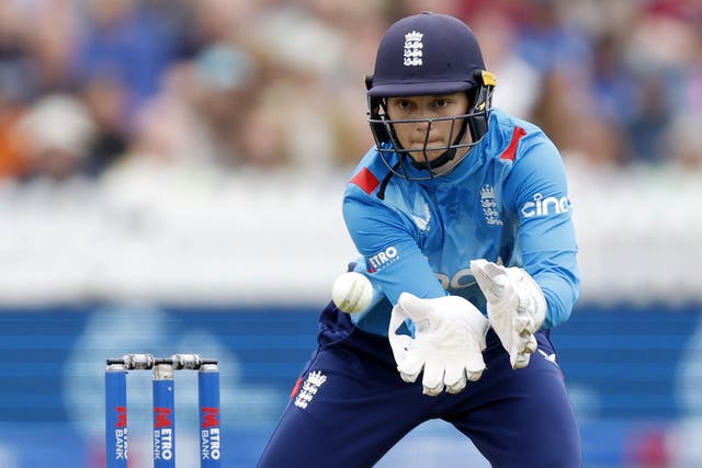 England wicketkeeper Amy Jones has been training for low-bouncing conditions in the United Arab Emirates (Nigel French/PA)