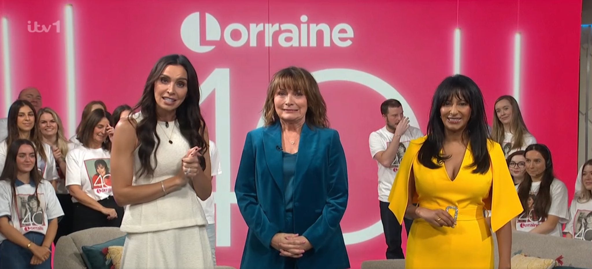 Christine Lampard, Lorraine Kelly e Ranvir Singh apresentando 'Lorraine'