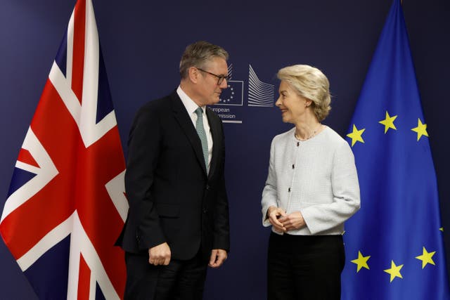 Prime Minister Keir Starmer meets European Commission president Ursula von der Leyen in Brussels (Omar Havana/AP)