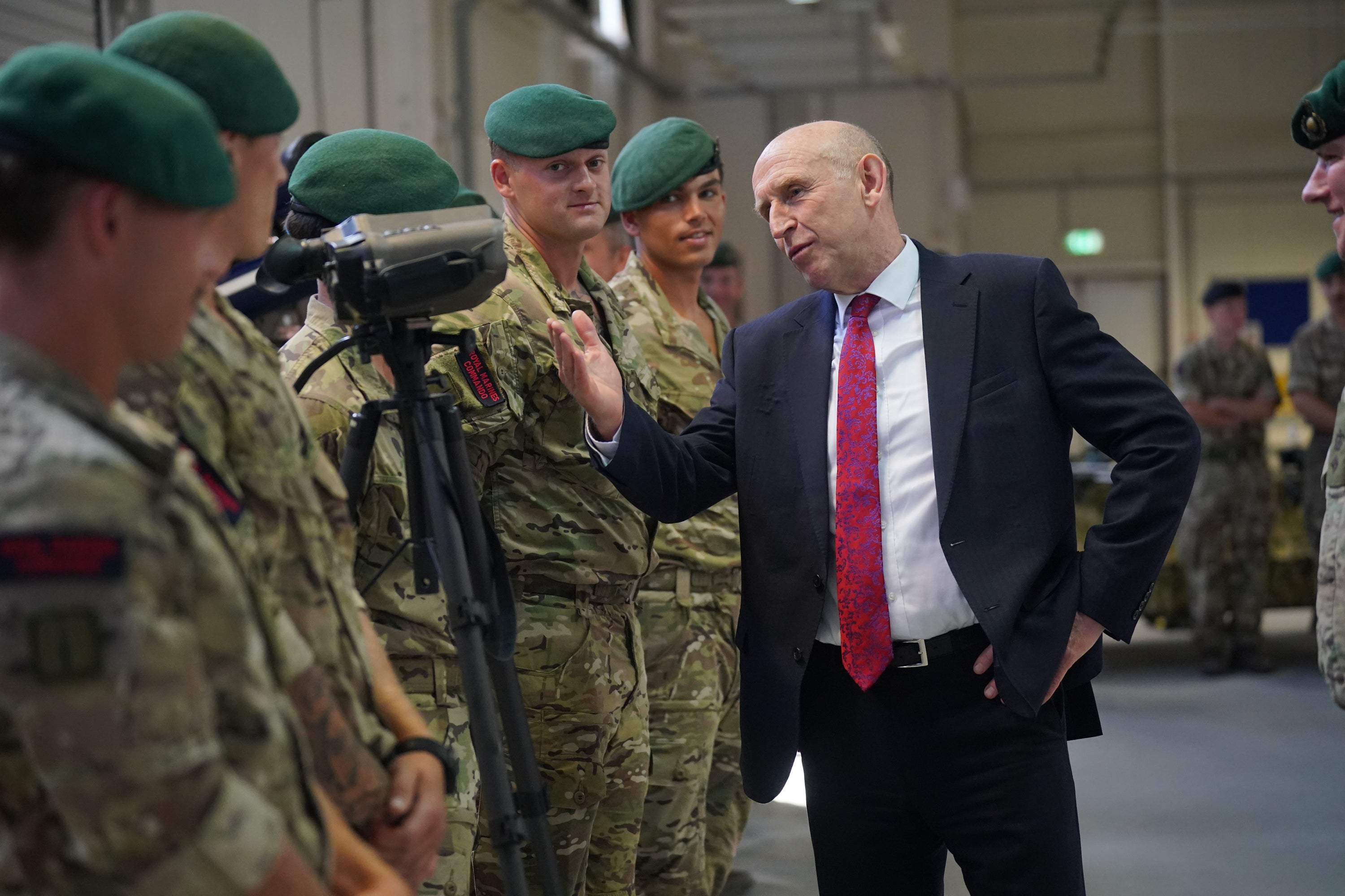 Defence secretary John Healey during a visit to Joint Forces service personnel at Bloodhound Camp, Episkopi, Limassol, Cyprus