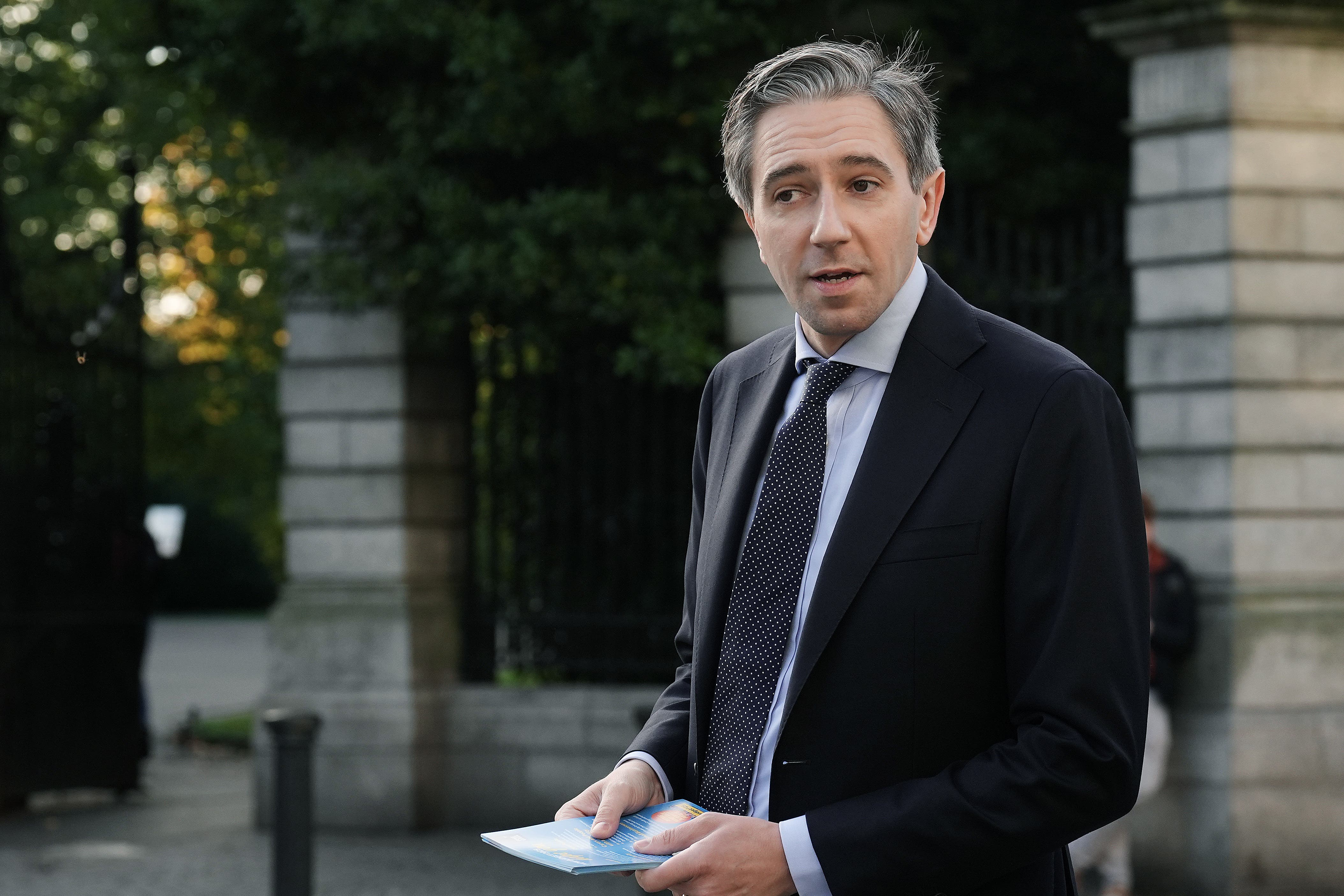 Taoiseach Simon Harris on St Stephen’s Green in Dublin (Brian Lawless/PA)