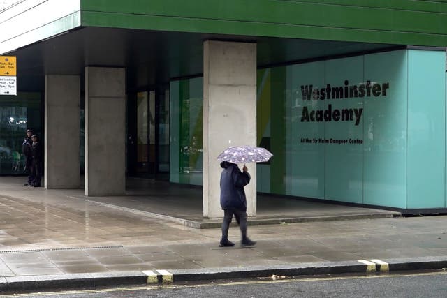 <p>Westminster Academy where a 14-year-old girl has been left with potentially life-changing injuries after a suspected acid attack (PA)</p>