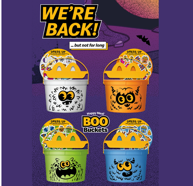 McDonald's Boo Buckets voltou para uma temporada assustadora