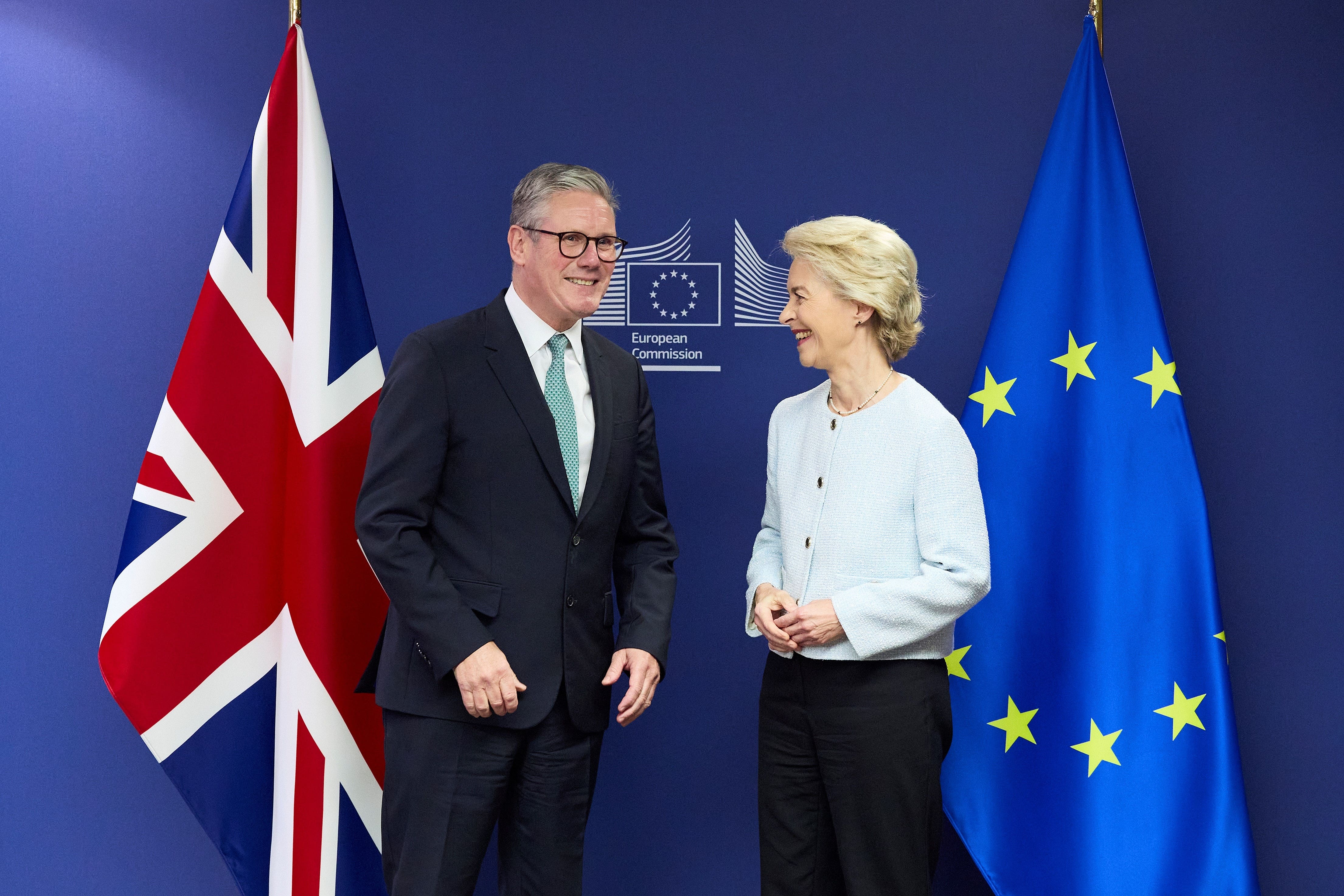 Prime minister Keir Starmer with European Commission president Ursula von der Leyen in Brussels in October