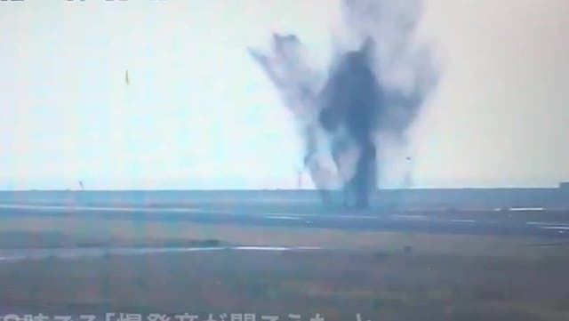 <p>Watch moment Second World War bomb explodes at Japan’s Miyazaki airport as plane prepares to take-off.</p>