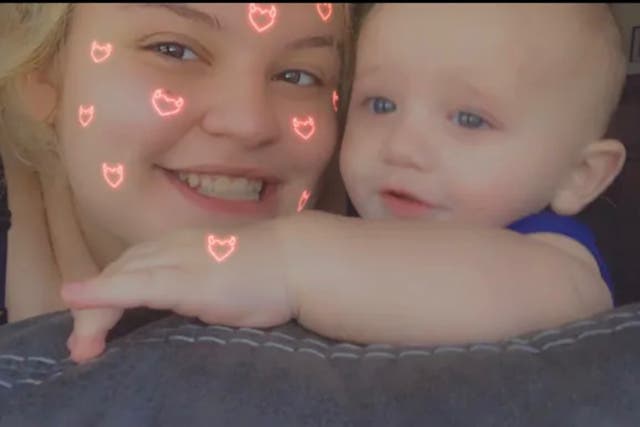 <p>Chelsea Heugel, 23, and one of her children. Huegel died by suicide while in custody last month awaiting a court appearance in Detroit, Michigan</p>