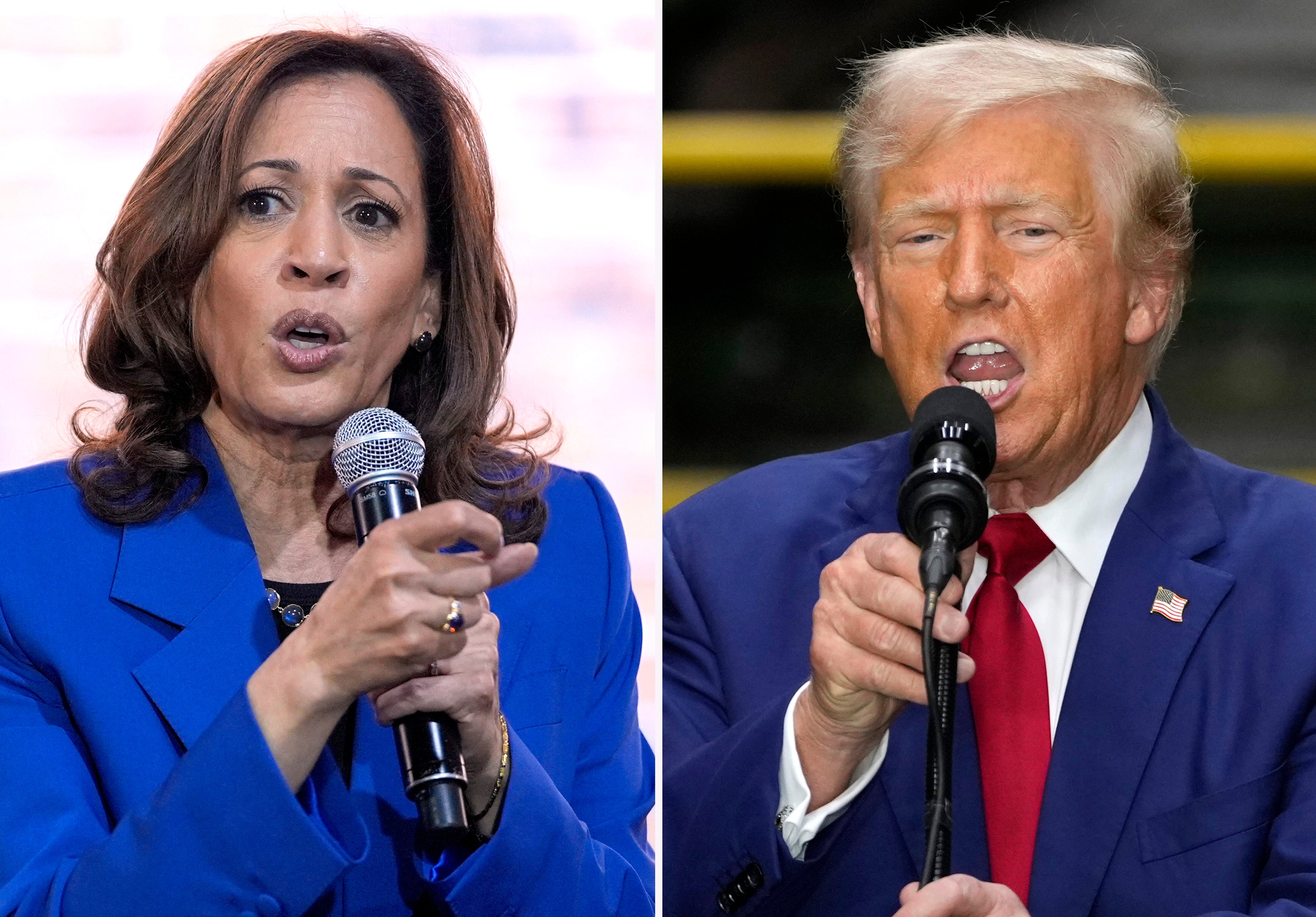 Kamala Harris and Donald Trump enter the last few weeks of the election deadlocked nationally but with individual swing states trending in Trump’s favor, according to a series of new polls