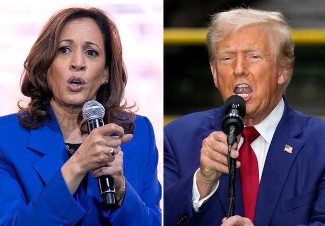 <p>Kamala Harris and Donald Trump enter the last few weeks of the election deadlocked nationally but with individual swing states trending in Trump’s favor, according to a series of new polls</p>