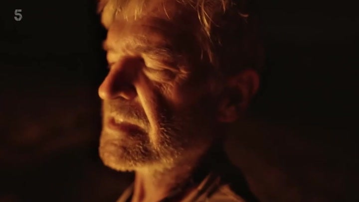 <p>Phillip Schofield throws ‘toxic enemies’ names into fire before running naked into sea.</p>