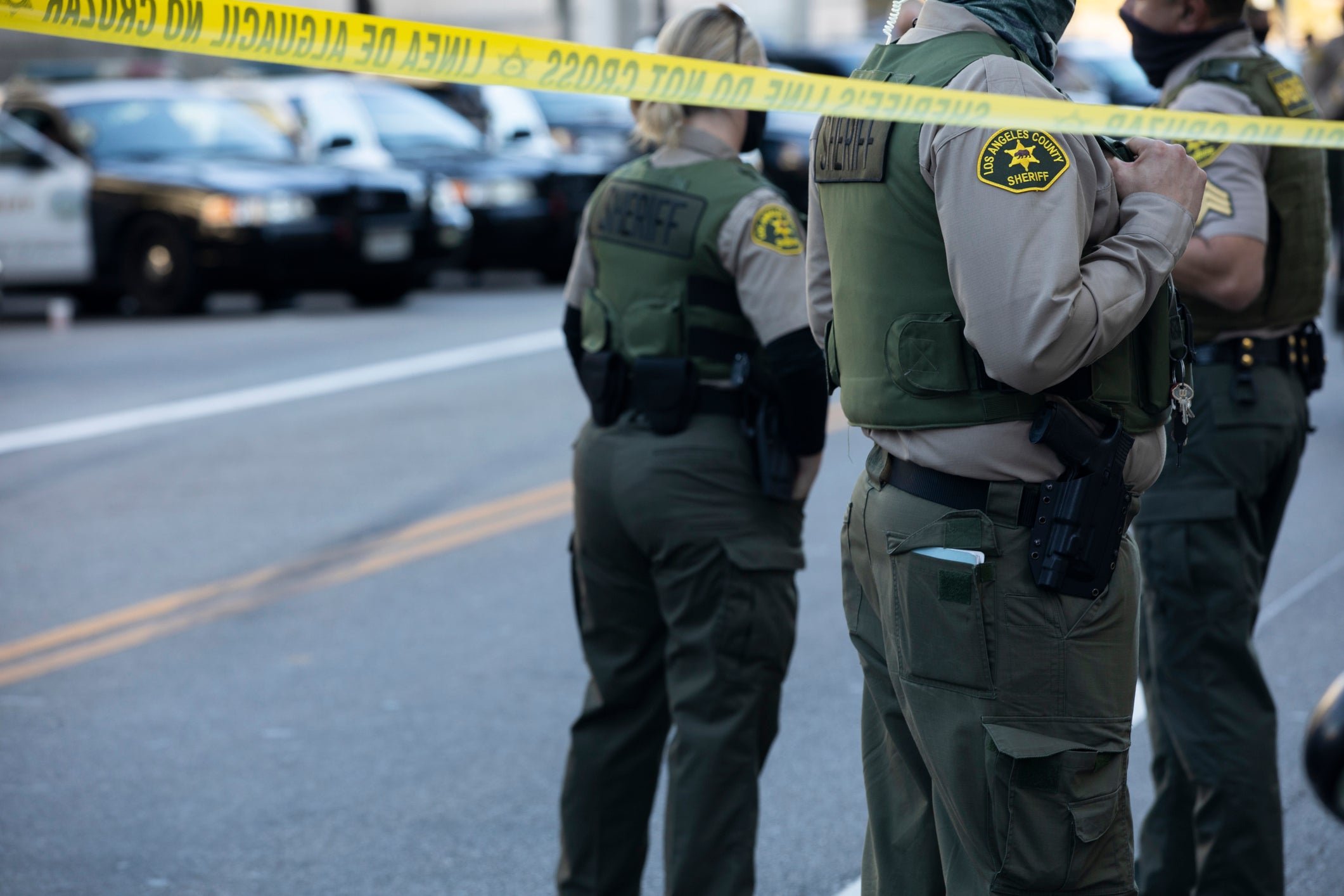 File - Los Angeles County Sheriff officers respond to a 2021 incident