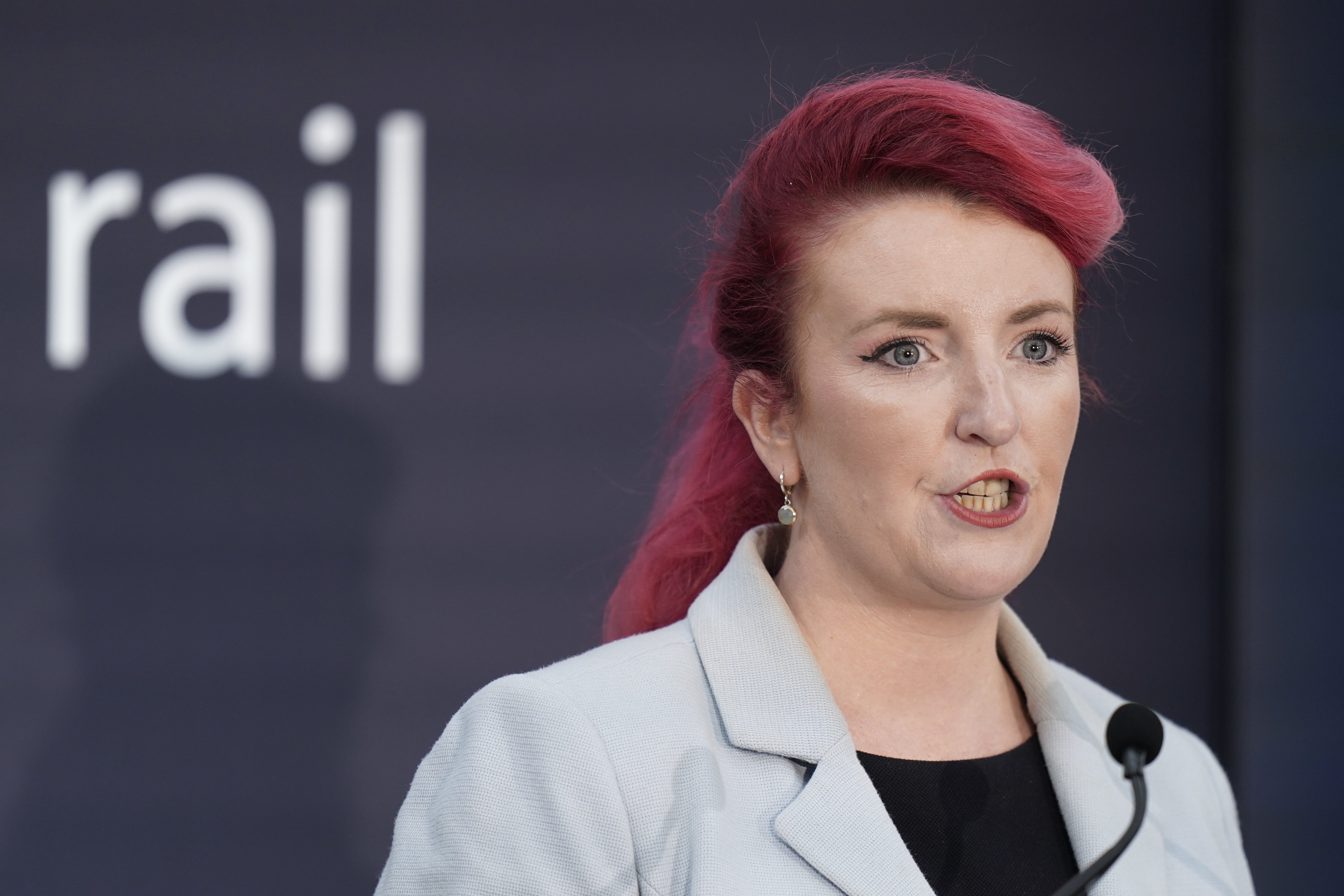 Transport Secretary Louise Haigh at the opening of Siemens’ Rail Village in Goole (Danny Lawson/PA)