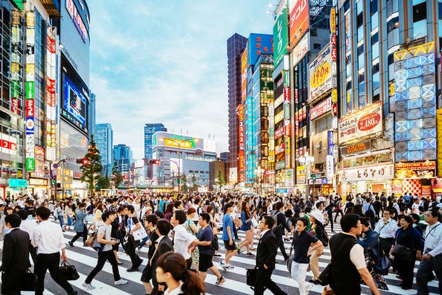 <p>File. A crossing in Shinjuku, Tokyo </p>