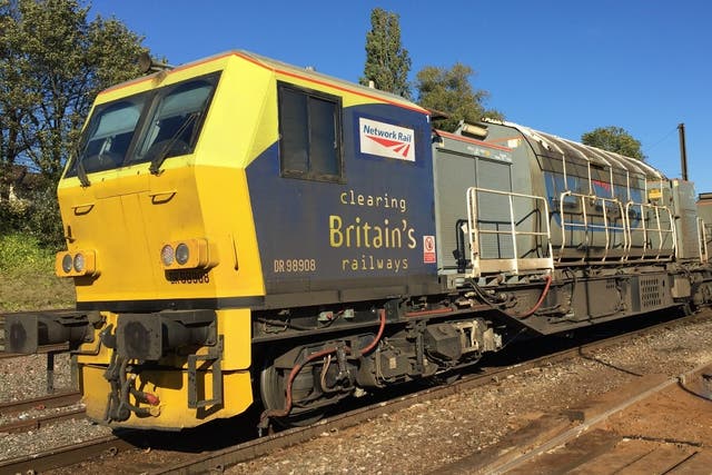 <p>The leaf busting trains are equipped with high-pressure jets to blast leaves off the tracks</p>