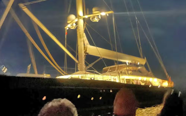 <p>A final picture of the Bayesian superyacht moments before it sank in Sicily</p>