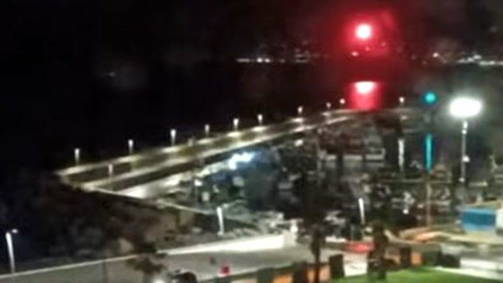 <p>Moment Bayesian yacht launched distress signal caught on CCTV.</p>