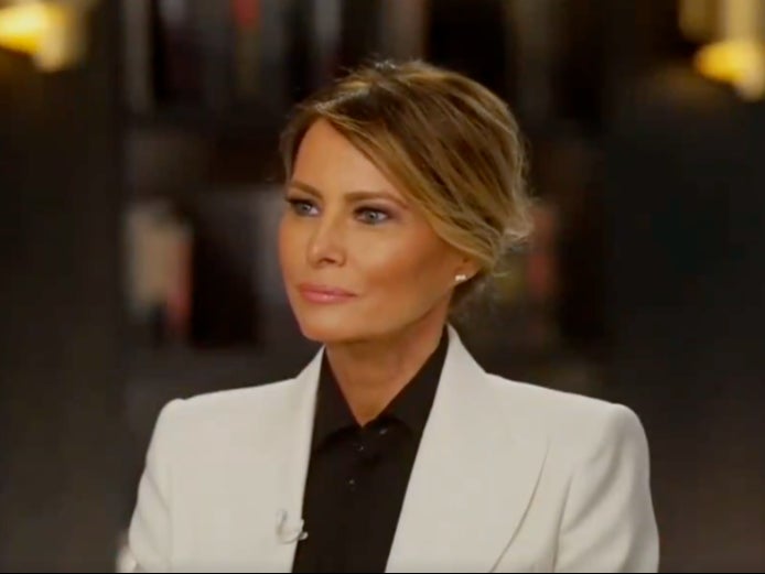 Melania Trump providing Fox News’s Sean Hannity with a rare interview on October 3, 2024, less than a week before her memoir ‘Melania’ releases on October 8